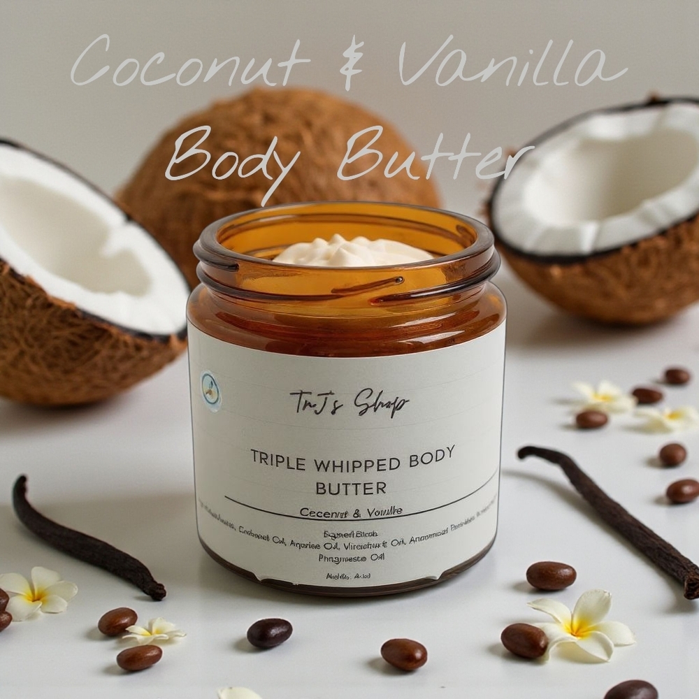 Coconut & Vanilla Body Butter- 4 Oz TnJ's Shop